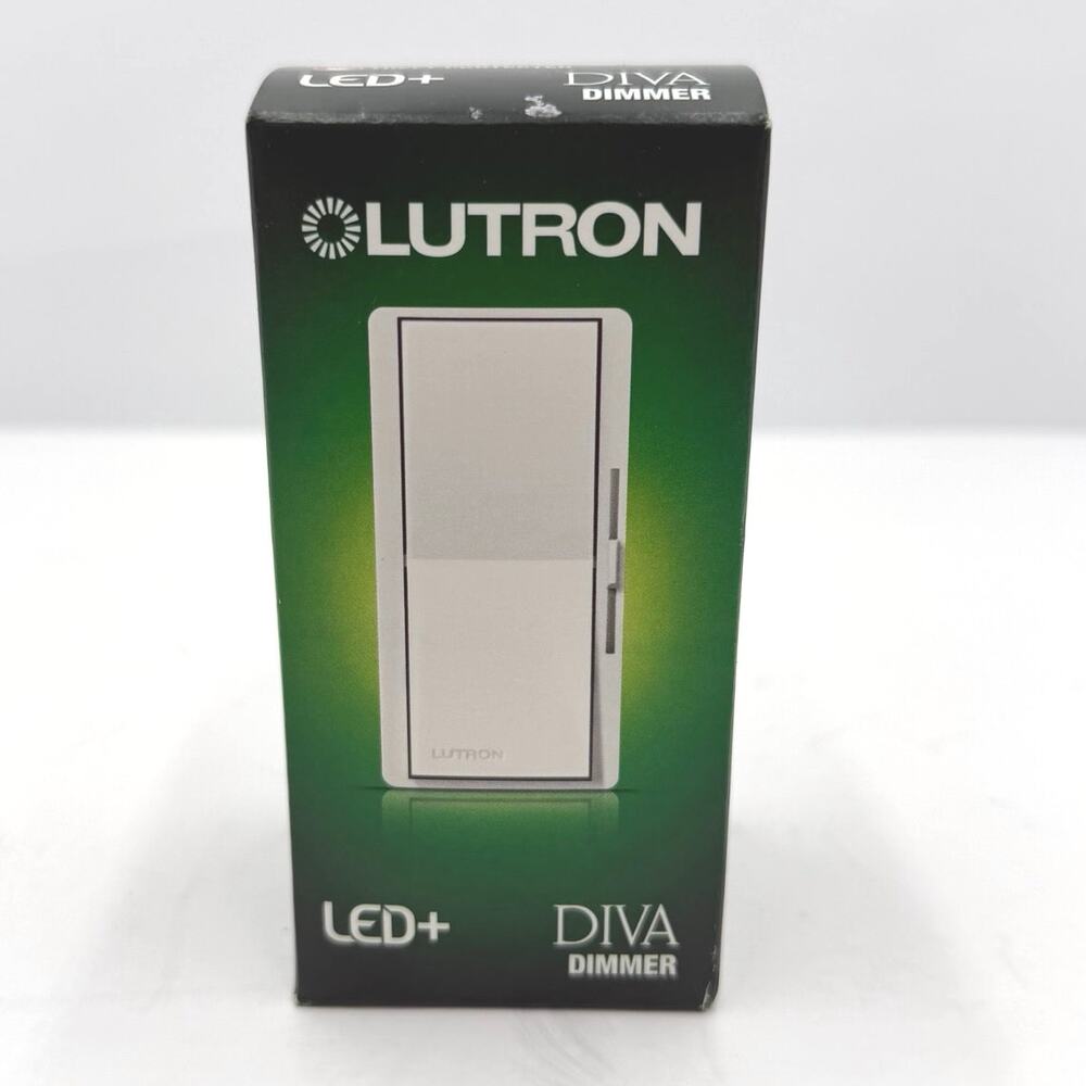 Lutron DVCL-153PR-WH Diva Dimmer Light Switch 120V Single Pole 3-Way LED+ White